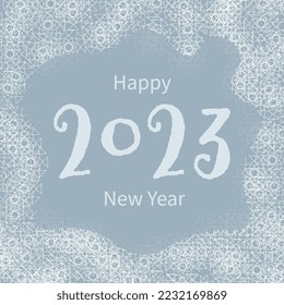 Creative concept of 2023 Happy New Year poster. Design typography logo 2023. Minimalistic trendy backgrounds for branding, banner, cover, card or social media template.