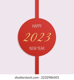Creative concept of 2023 Happy New Year poster. Design typography logo 2023. Minimalistic trendy backgrounds for branding, banner, cover, card or social media template.