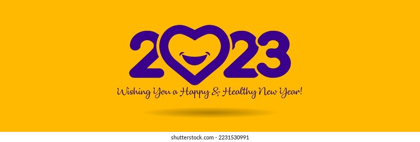 Creative concept of 2023 New Year. Greeting card, web poster, banner, cover, brochure, flyer, layout design.