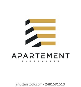 Creative concept of apartment logo design. Premium Vector