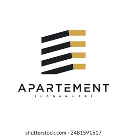 Creative concept of apartment logo design. Premium Vector