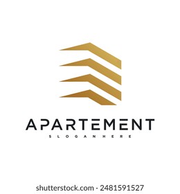Creative concept of apartment logo design. Premium Vector