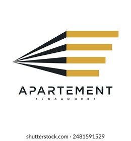 Creative concept of apartment logo design. Premium Vector