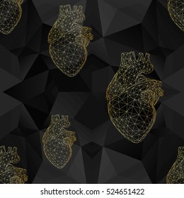 Creative concept Background of the human heart patter. Polygonal design style for business. Vector Illustration eps 10 for your design.