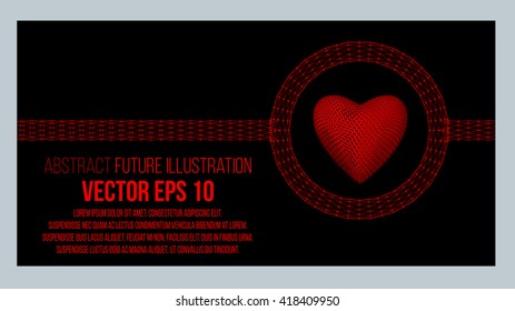 Creative concept Background of the red heart. Abstract Creative concept vector background of geometric shapes. Vector Illustration eps 10 for your design.