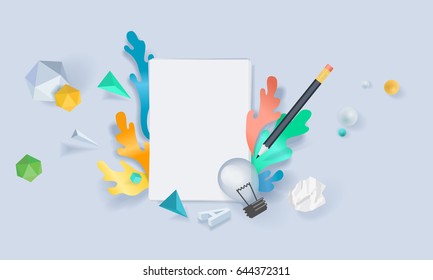 Creative Concept Banner. Vector Illustration For Creative Brief, Planning, Copywriting, Blog, Forum, Content Marketing.