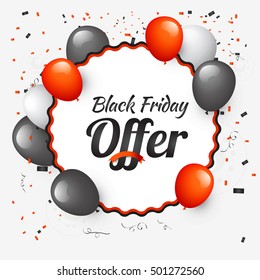 Creative concept of black Friday sale poster or banner background.