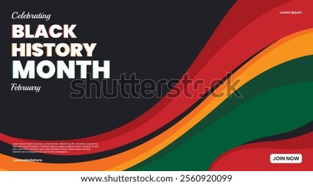 Creative concept of Black history month banner or header. Modern abstract template for celebration, ads, branding, web banner, cover, sale. Celebrating black history month