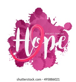 Creative concept of Breast Cancer Awareness Ribbon Background.