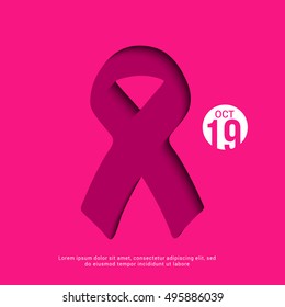 Creative concept of Breast Cancer Awareness Ribbon Background.