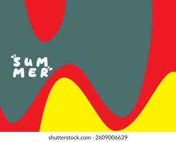 Creative concept of bright and attractive summer card set. Modern abstract art design with wavy shapes and lines. Template for celebration, advertisement, banner, cover, label, poster, sale, etc.	