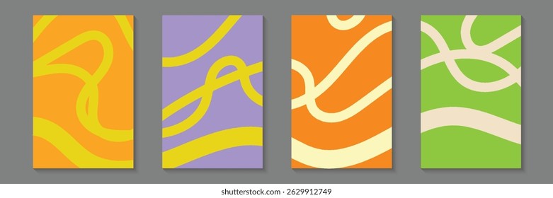 Kreatives Konzept von hellen und frischen Sommer-Banner. Modernes abstraktes Kunstdesign mit wellenförmigen Formen und Linien. Vorlage für Feier, Werbung, Branding, Karte, Umschlag, Etikett, Poster. 10 EPS