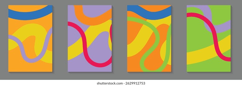 Kreatives Konzept von hellen und frischen Sommer-Banner. Modernes abstraktes Kunstdesign mit wellenförmigen Formen und Linien. Vorlage für Feier, Werbung, Branding, Karte, Umschlag, Etikett, Poster. 10 EPS