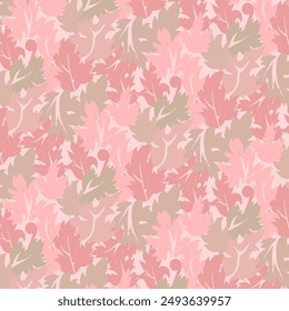 Creative concept of bright pink images of abstract tree leaves, texture in a minimalistic style. Templates of modern decoration for holidays, advertising, brand. Ornament, seamless pattern, texture