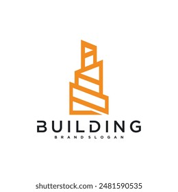 Creative concept building logo design. Premium Vector