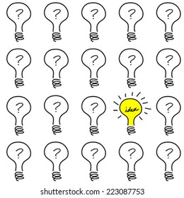 Creative concept with bulb light