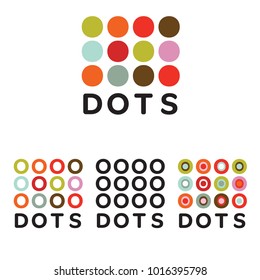 Logotipos de puntos coloridos de concepto creativo