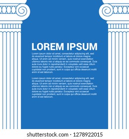 Creative, concept cover, leaflet, tamplate with classic columns and place for your text. Good option for theater, opera, museum, education topic, banking.