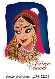 Creative concept with decorated pooja thali for indian festival of karwa chauth celebration, woman Traditional Clothing