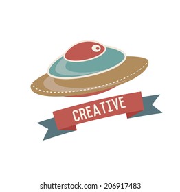 Creative concept design,retro design on white background,clean vector