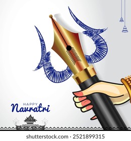 Creative concept Durga Puja sign symbol for Navratri festival.
