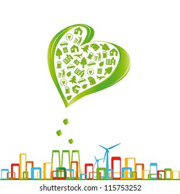 Creative concept ecological fabric and green city