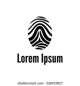 Creative concept. Fingerprint with mountain silhouette. Hand drawn icon.