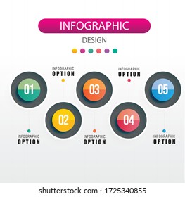 Creative concept five infographic modern color 