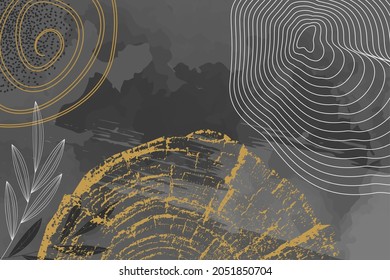 Creative concept flyer layout with tree growth rings. Contemporary abstract deesign with natural cut wood. Cross section of a tree. Tree Growth. Wood Structure. Vector illustration.