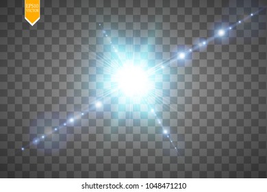 Creative concept Glow light effect stars bursts with sparkles isolated on transparent background. For illustration template art design, banner for Christmas celebrate