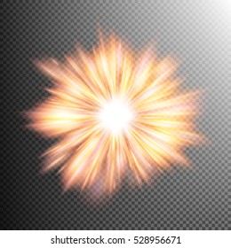 Creative concept glow light effect stars bursts with sparkles isolated on transparent. For illustration template art design, banner for Christmas celebrate, magic flash energy ray. EPS 10 vector file