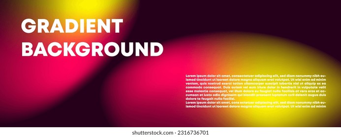 Creative concept of gradient horizonal banner. Vector abstract art with pink and yellow gradient. Template for celebration, ads, branding, cover, label, poster, sale