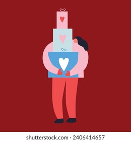 Creative concept of Happy Valentines Day cards set. Templates for celebration, ads, branding, banner, cover, label, poster, sales