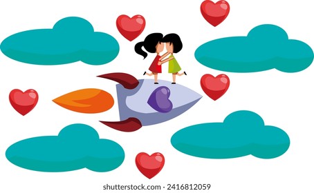 Creative concept of Happy Valentines Day card set