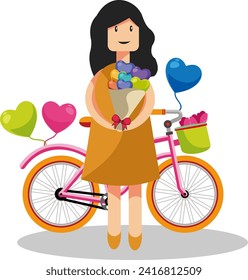 Creative concept of Happy Valentines Day card set