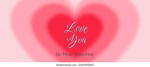 Creative concept of Happy Valentines Day web banner or header. Modern abstract art design with heart and geometric shapes. Template for celebration, ads, branding, banner, cover, label, poster, sale