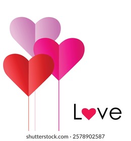 Creative concept of Happy Valentines Day cards set. Modern abstract art design with hearts and geometric shapes. Templates for celebration, ads, branding, banner, cover, label, poster, sales