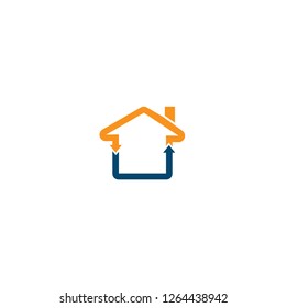 Creative Concept of Home Service and Home Security Logo Icon Template Design - Vector
