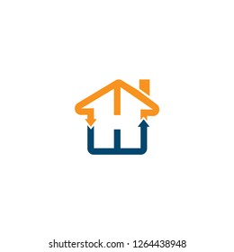 Creative Concept of Home Service and Home Security Logo Icon Template Design - Vector