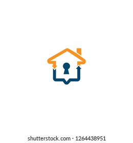 Creative Concept of Home Service and Home Security Logo Icon Template Design - Vector