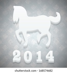 Creative concept horse icon isolated on background. Vector illustration creative template design, Business software and social media concept. 2014 - Year of the Horse. 