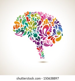 Creative Concept Of The Human Brain, Vector Illustration