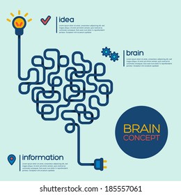 Creative concept of the human brain, vector illustration.