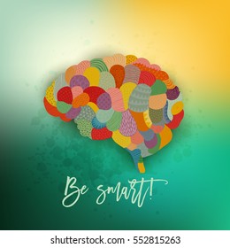 Creative concept of the human brain, vector illustration, thinking or mind concept of psychologies or design theme.