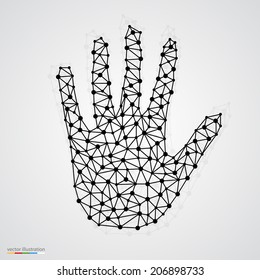 Creative concept of the human hand, vector illustration