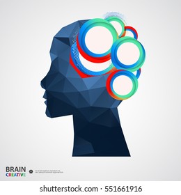 Creative concept of the human head.  Vector illustration