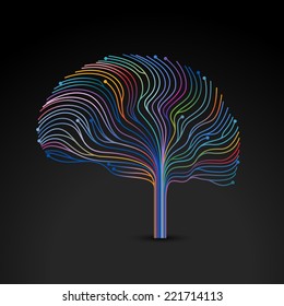 Creative concept of the human mind, vector illustration