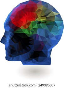 Creative concept of the human psychology. vector illustration human psychology.  Head human psychology. Brain human psychology