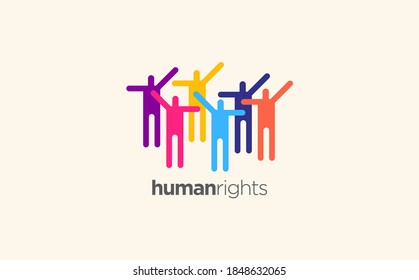 Creative concept of Human rights protest poster or logo design.