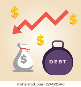 The creative concept idea of business fund management trap or finance problem  heavy debt. Suitable to place on content about financial educationConcept Showing a person trap in a credit card debt